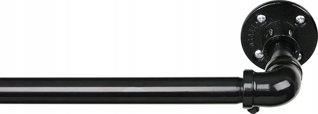Ipari Függönykarnis Állítható Acél 81-144cm Falra Fekete Loft