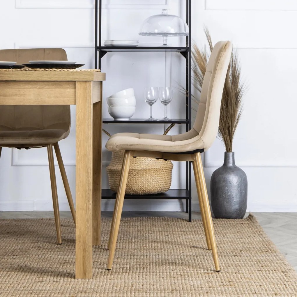 Bővíthető Étkezőasztal Riviera Tölgy Színben. SKUBI 120-160 cm