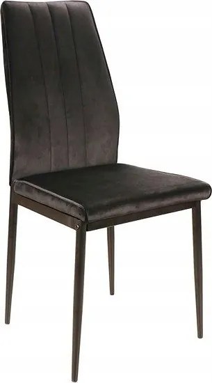 Szék nappaliba, asztalra Atom Velvet fekete, steppelt ülőfelület, velúr