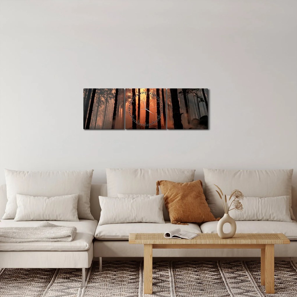 Sötét erdő képe (órával) (90x30 cm)