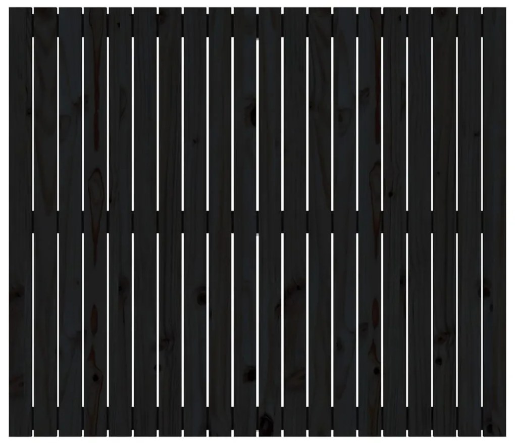 fekete tömör fenyőfa fali fejtámla 127,5 x 3 x 110 cm