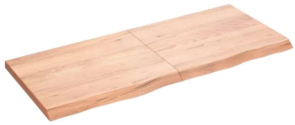 világosbarna kezelt tömör tölgyfa fali polc 120 x 50 x (2-4) cm