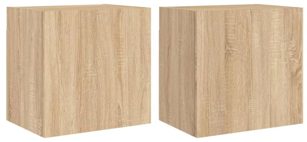 2 db sonoma tölgy szerelt fa fali TV-szekrény 40,5 x 30 x 40 cm