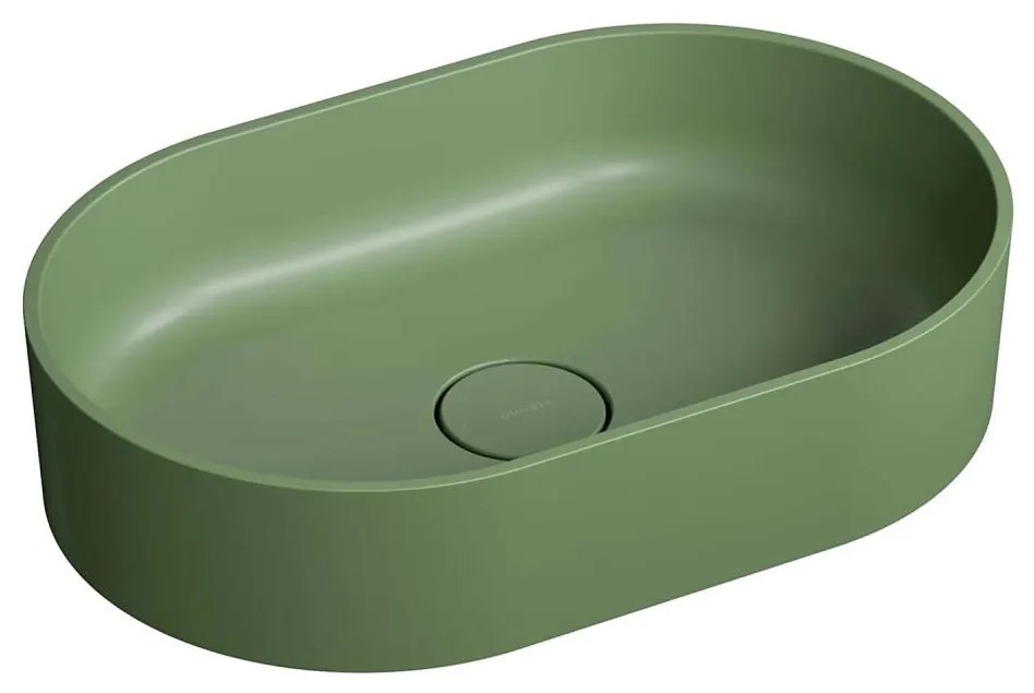 OMNIRES OVOUNOL - OVO 55x36 cm mosdó, dolomit, matt olíva
