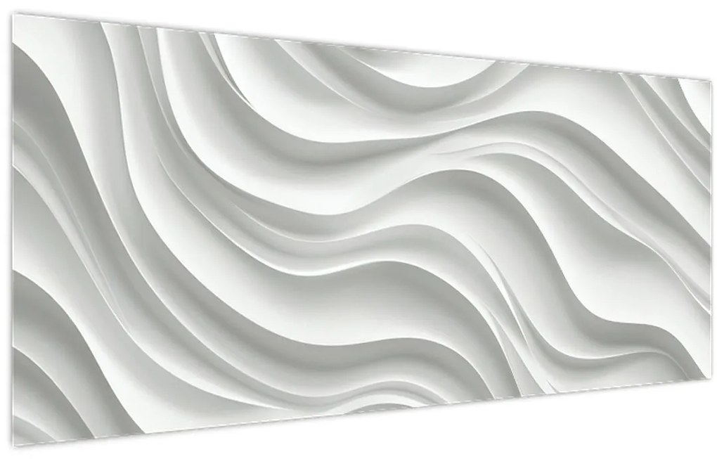 Kép - 3D fehér hullámok (120x50 cm)
