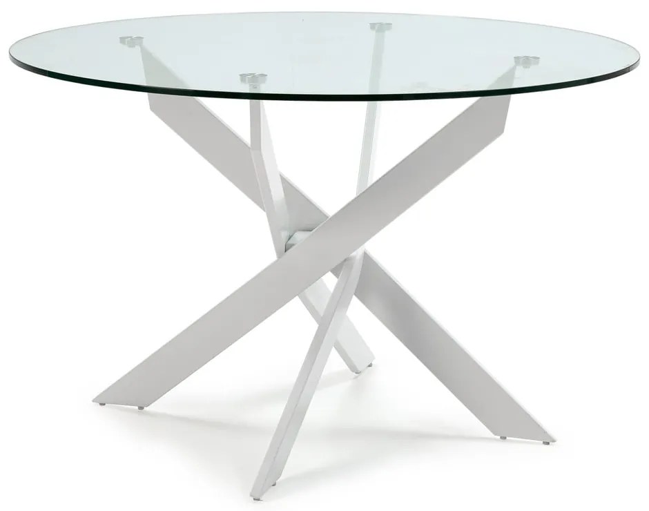 Kerek étkezőasztal üveg asztallappal 120x120 cm Ruth – Marckeric