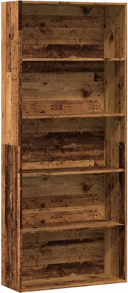 vidaXL antik fa színű szerelt fa könyvszekrény 80 x 30 x 189 cm