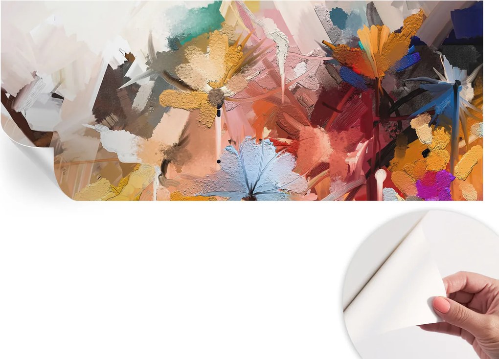 Dekoratív öntapadós fotótapéta Hálószobába Virágos absztrakt 250x104