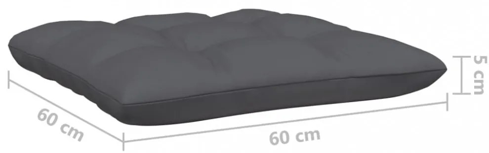 6 részes fenyőfa kerti ülőgarnitúra antracitszürke párnákkal