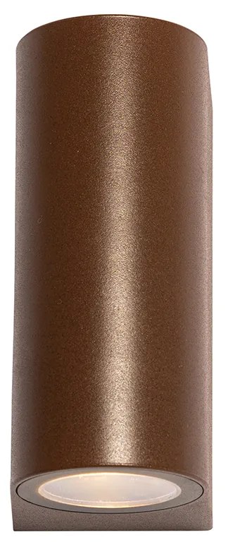 Kültéri fali lámpa rozsdabarna műanyag ovális 2-lámpás - Baleno