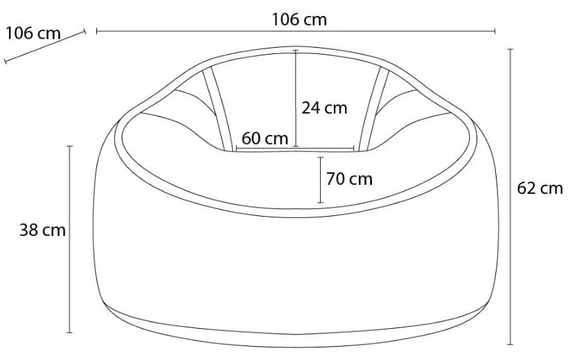 Sötétkék kordbársony babzsákfotel Socrate – Bobochic Paris