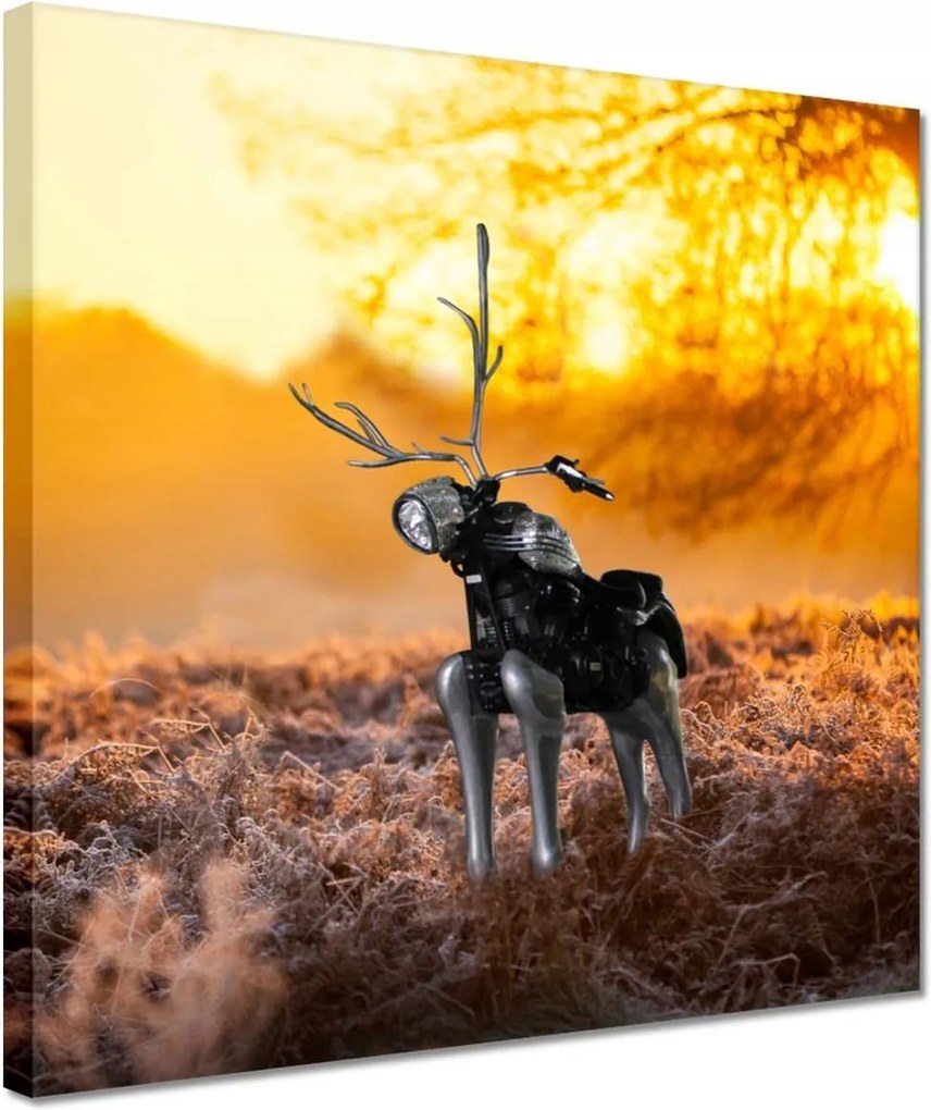 Vászonkép 30x30 Chopper az erdőn