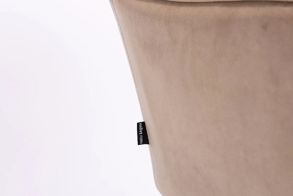 HR550K Latte modern velúr szék fekete lábbal