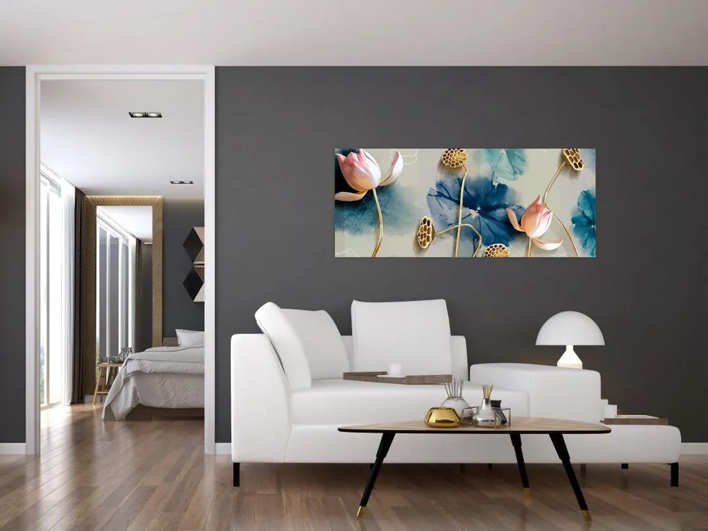 Kép virággal (120x50 cm)