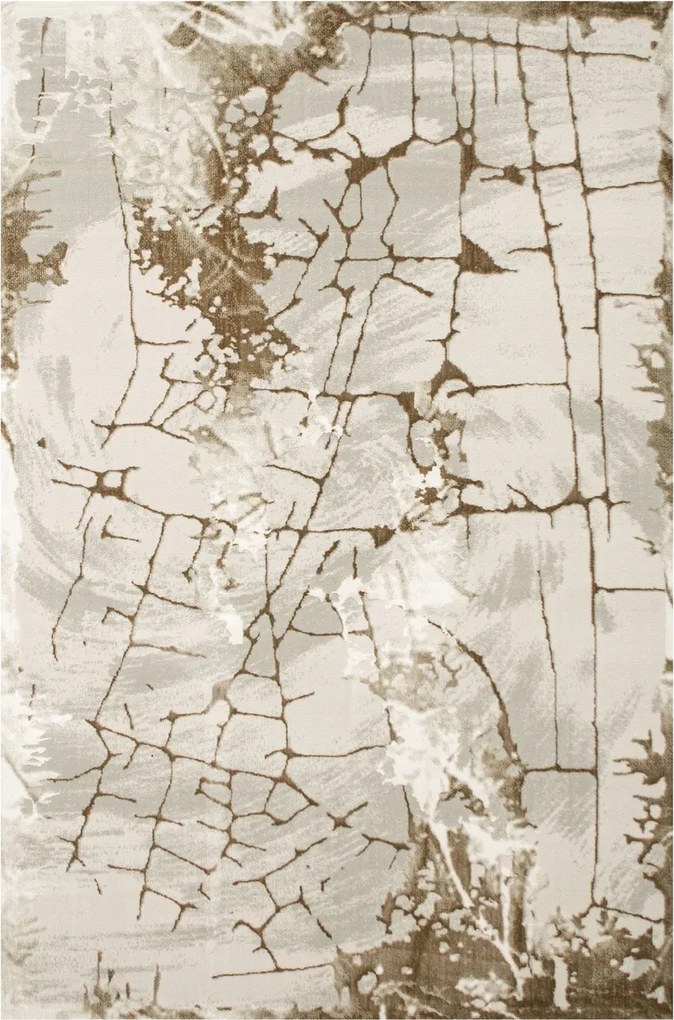 Szőnyeg Bézs Kétszintes Krém Vakolat Beton Divatos Garda Mintás 240x330 cm