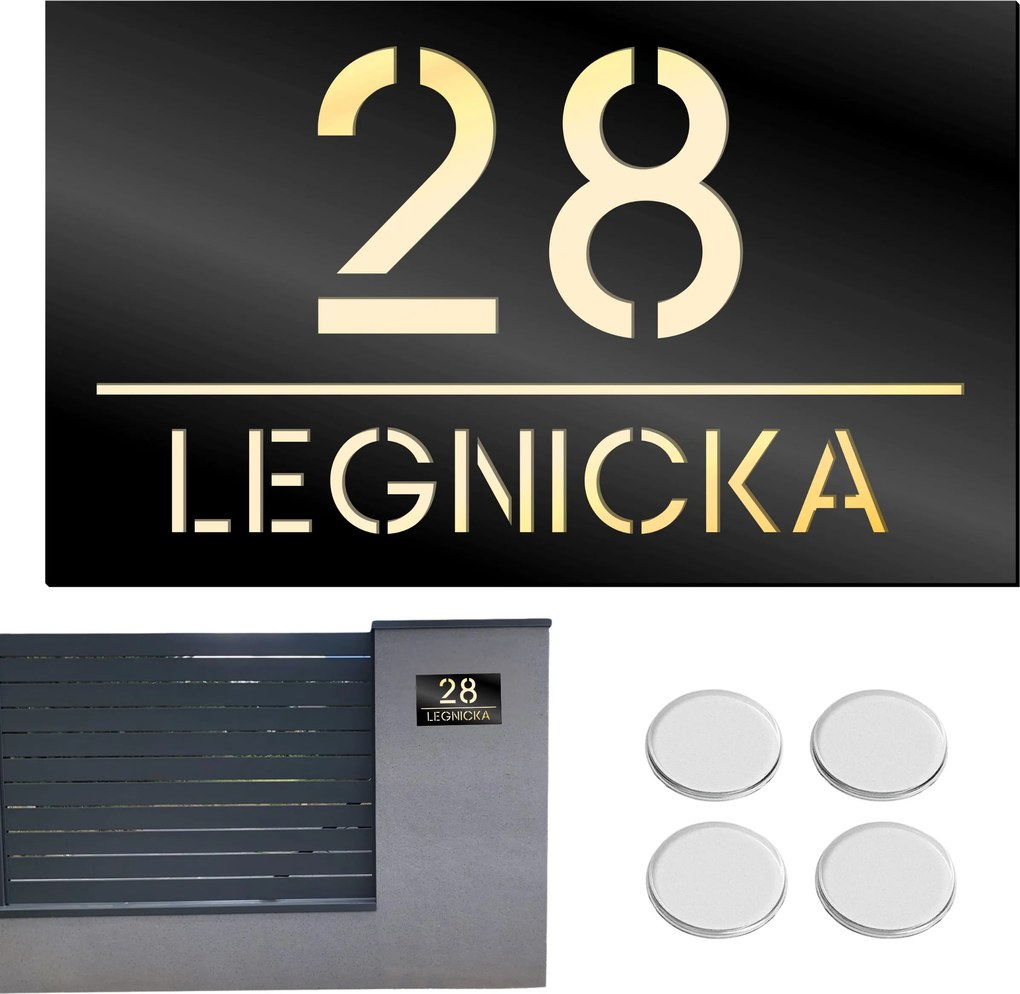 Házszámtábla Címtábla Házszám Utcacím 15X25CM