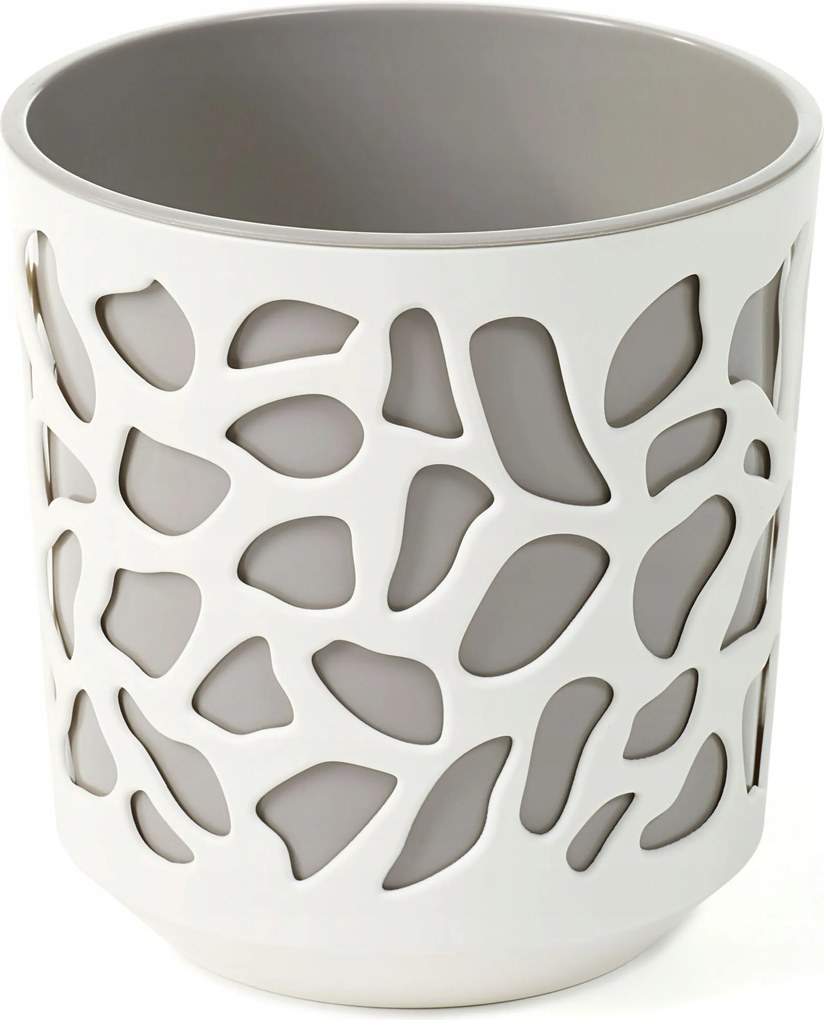 Virágtartó műanyag bézs Lamela 14 cm x 14 x 15 cm