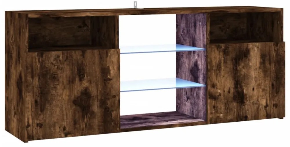 füstös tölgy színű LED-es TV-szekrény 120 x 30 x 50 cm