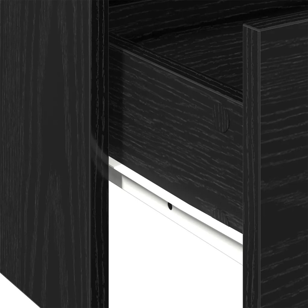 Fekete Tölgy Kávézó Asztal 102x55x43.5 cm Mérnöki Fából Készült