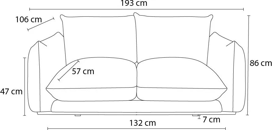 Szürke kanapé 193 cm Ernest – Bobochic Paris