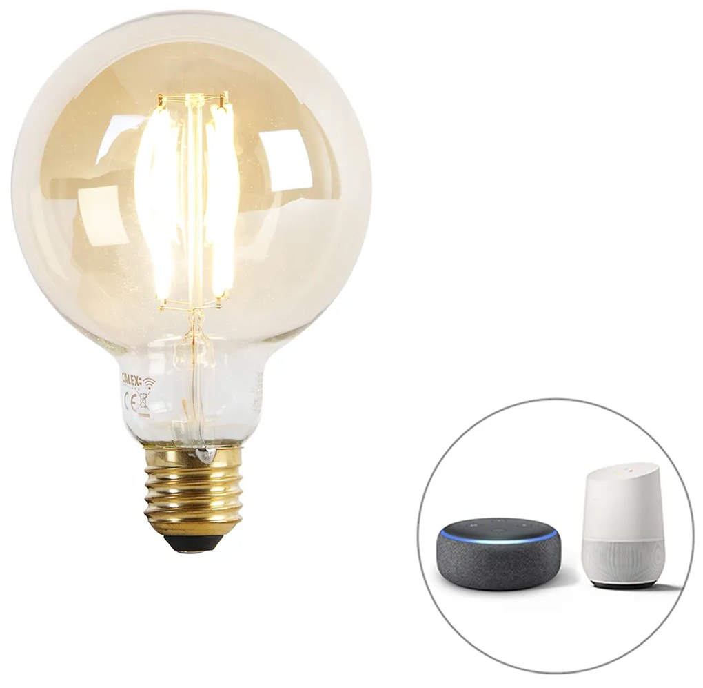 Okos E27 LED izzó G95 arany 7W 806lm 1800K - 3000K
