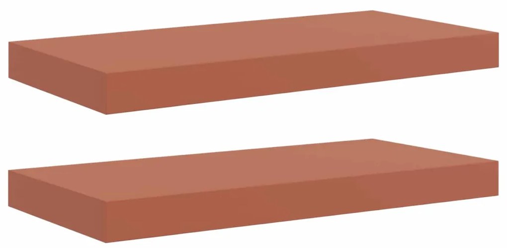 vidaXL Falpolc Falra szerelhető 2 pcs Piros 50 x 23 x 4 cm Faanyag