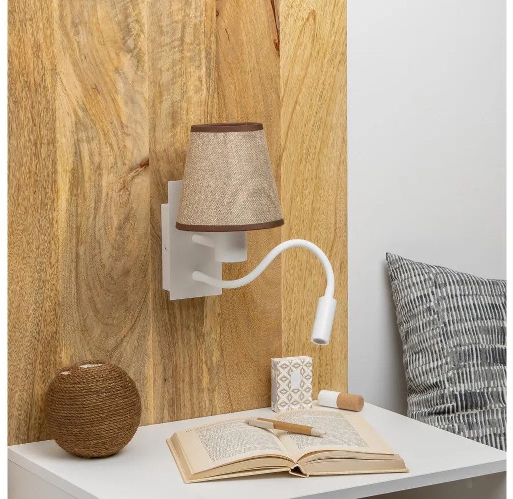 Brilagi - LED Fali lámpa NUBILA 1xE27/25W/230V + LED/3W fehér/barna