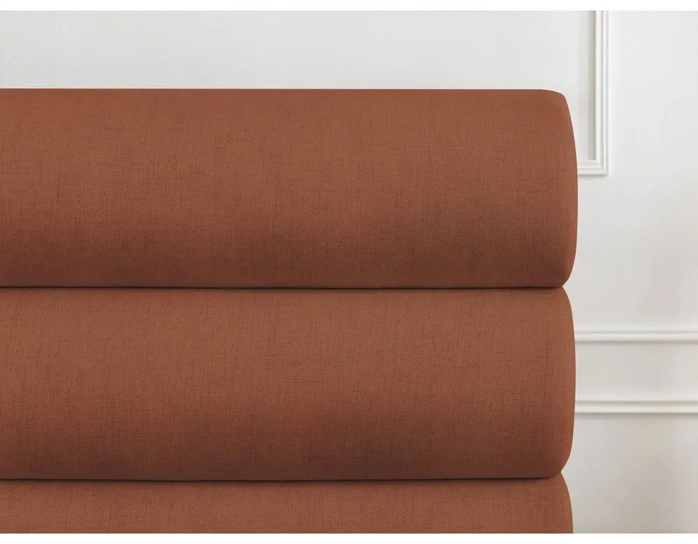 Narancssárga kárpitozott franciaágy tárolóhellyel, ágyráccsal 160x200 cm Jagna – Bobochic Paris