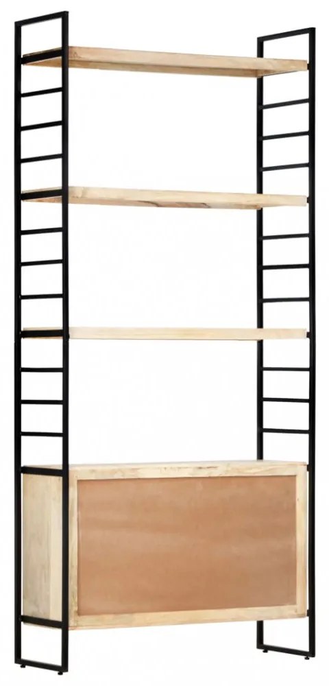 4-szintes tömör mangófa könyvespolc 80 x 30 x 180 cm