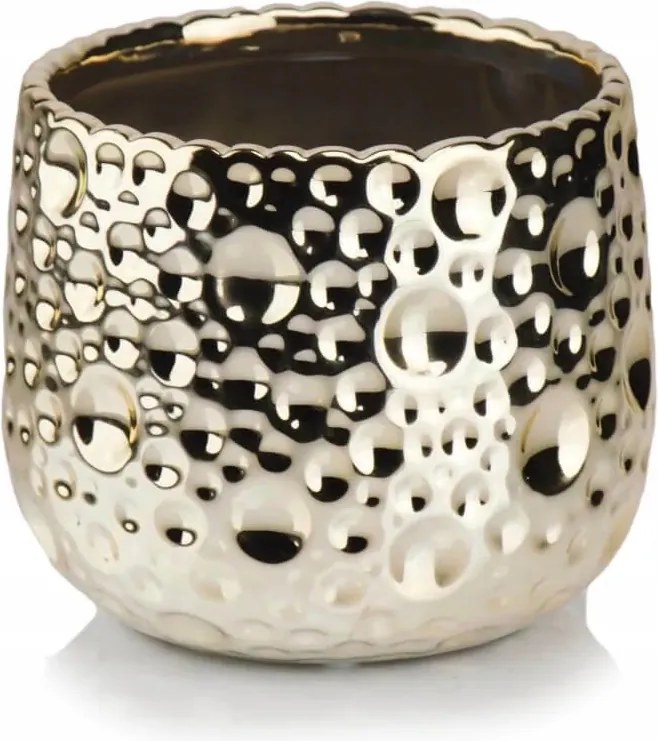 Arany színű kerámia gömb virágcserép 16 cm