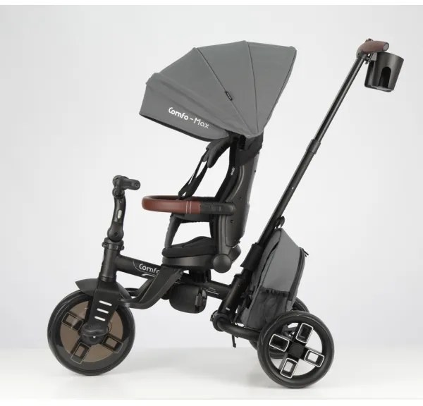 QPlay - Gyerek tricikli 7 az 1-ben COMFO MAX szürke
