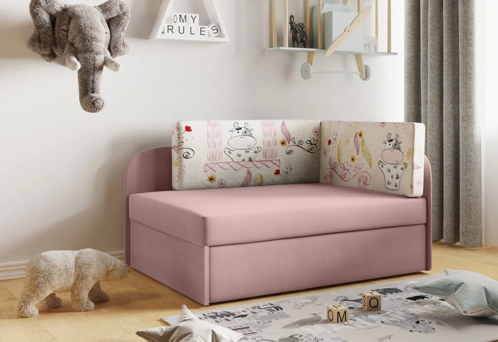 MILO kinyitható gyerek kanapé, 107x64x78, pilka/casablanka 16, balos
