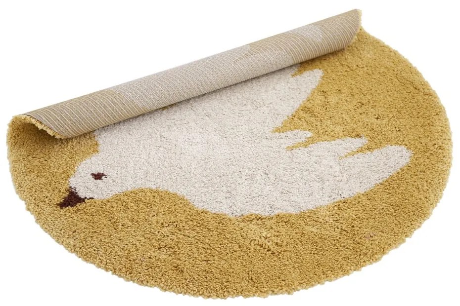 Okkersárga gyerek szőnyeg ø120 cm Bohemian Bird Miel – Nattiot