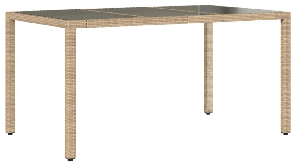 vidaXL 5 részes bézs polyrattan/üveg kerti étkezőgarnitúra párnákkal