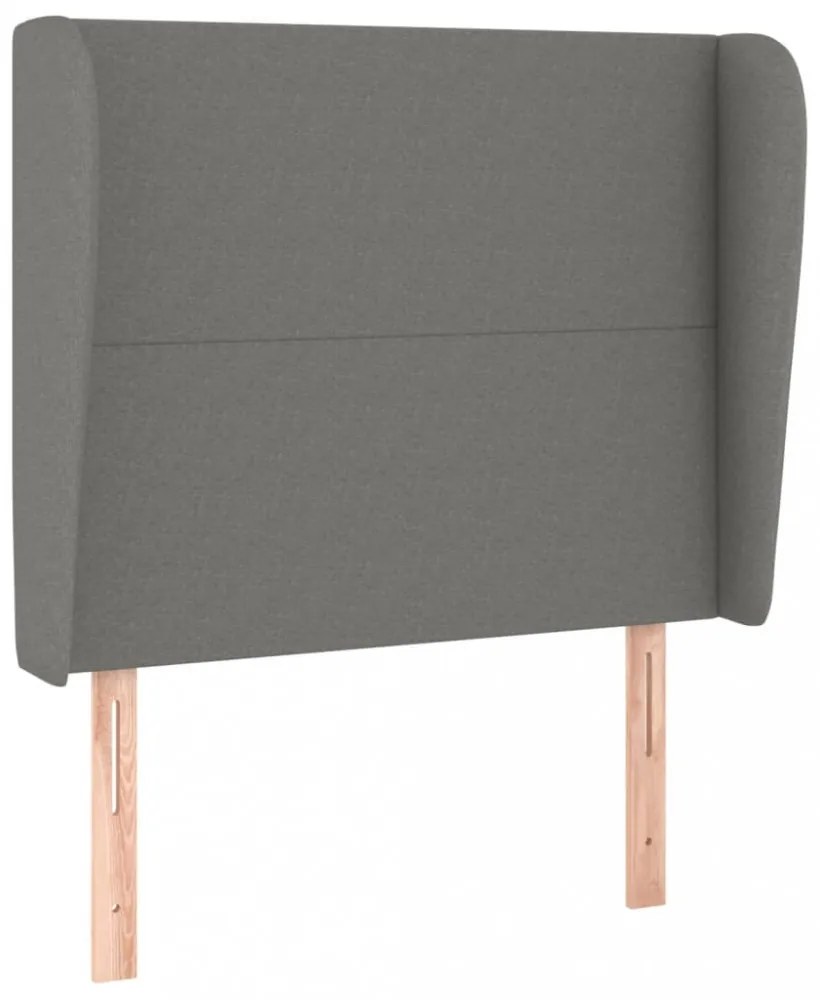 sötétszürke szövet fejtámla szárnyakkal 103 x 23 x 118/128 cm