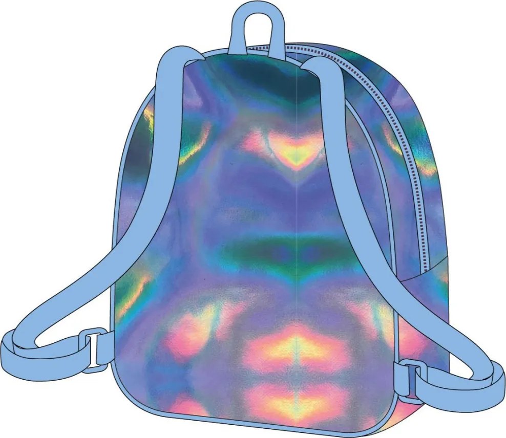 Disney Lilo és Stitch, A csillagkutya Iridiscente hologrammos hátizsák, táska 23 cm