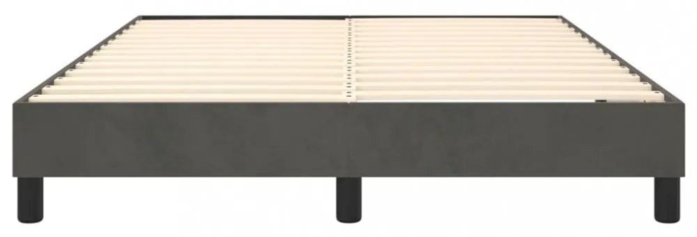 sötétszürke bársony ágykeret matrac nélkül 140 x 190 cm