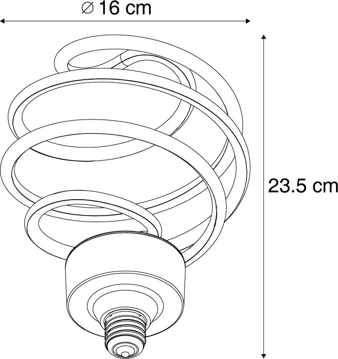 E27 LED dekorációs izzó fekete spirállal 6W 370 lm 3000K