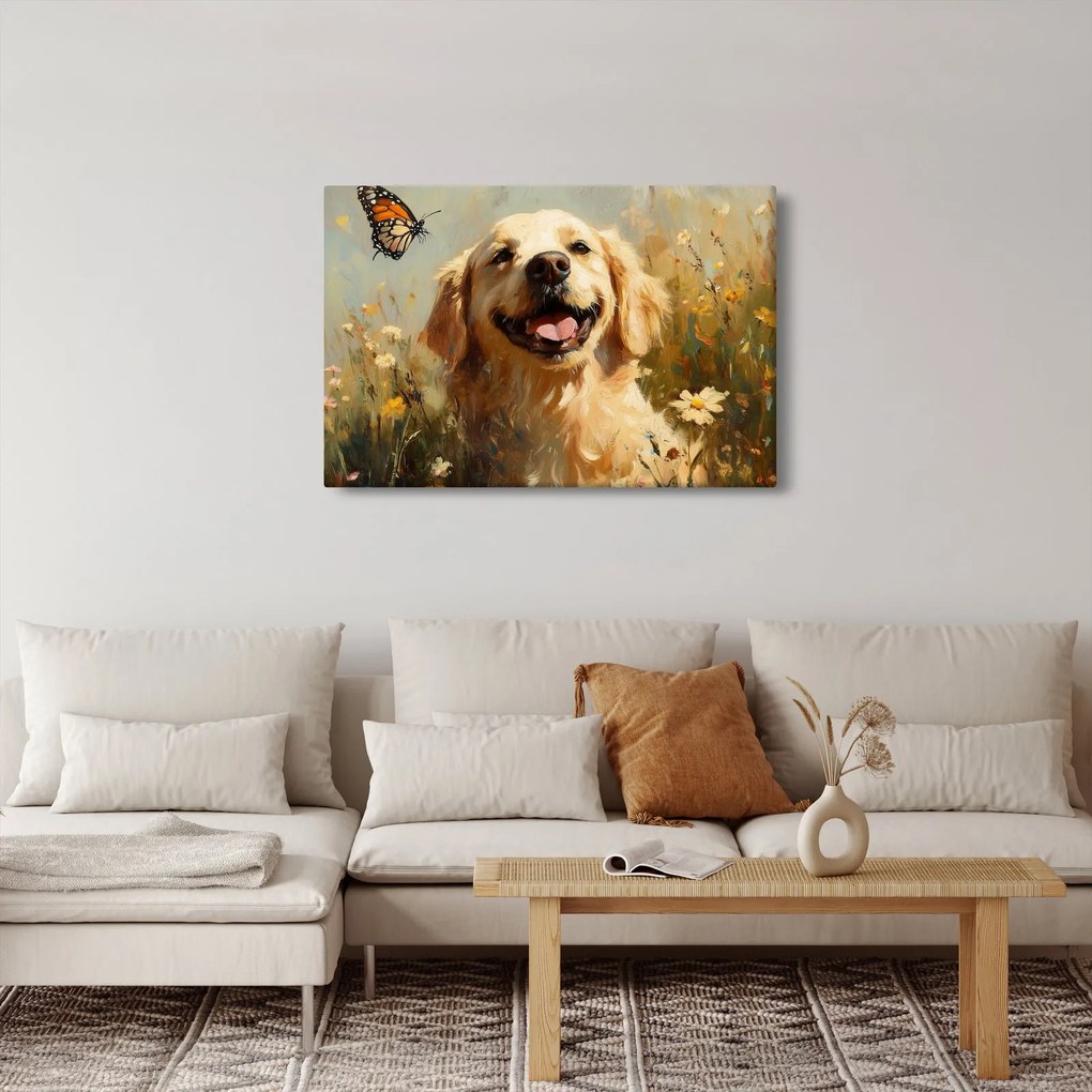 Kép - Boldog kutyus (90x60 cm)