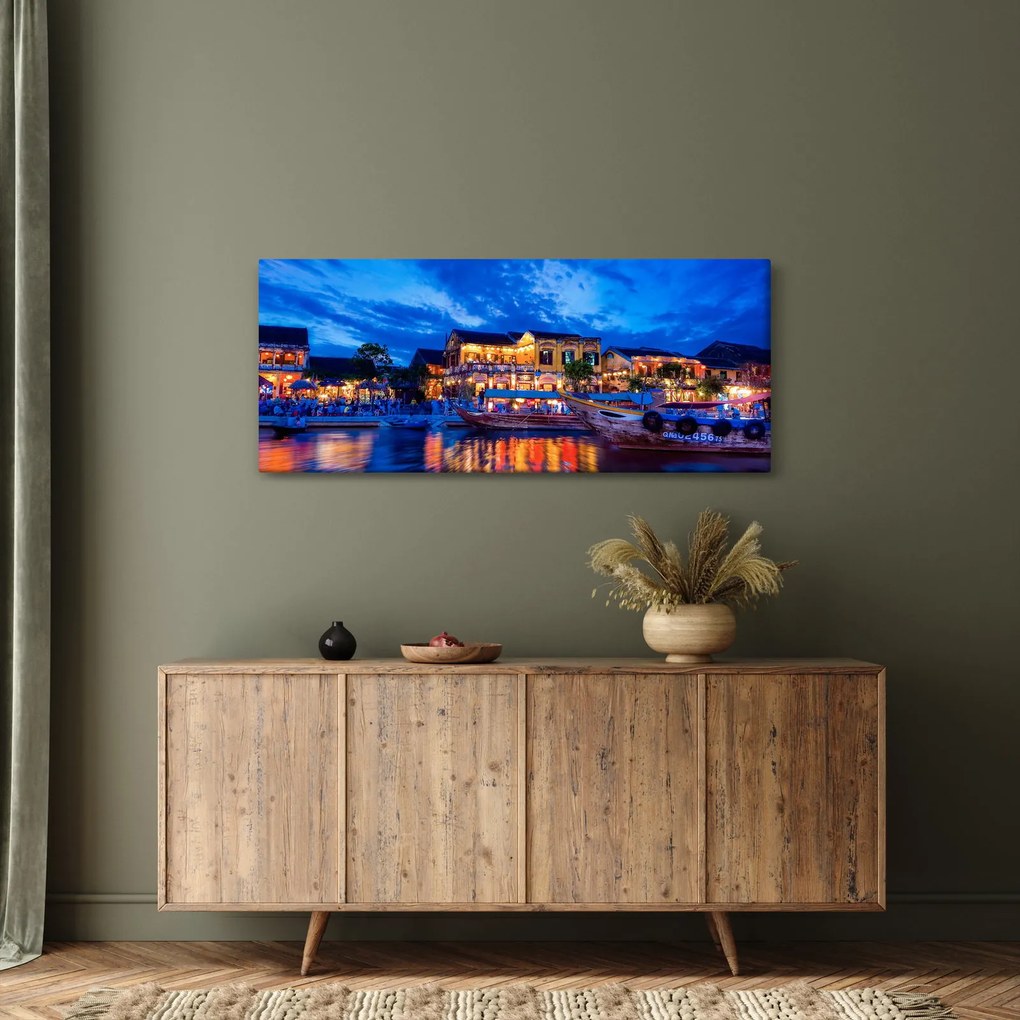 Egy kép Hoi An éjszakai városáról, Vietnam (120x50 cm)