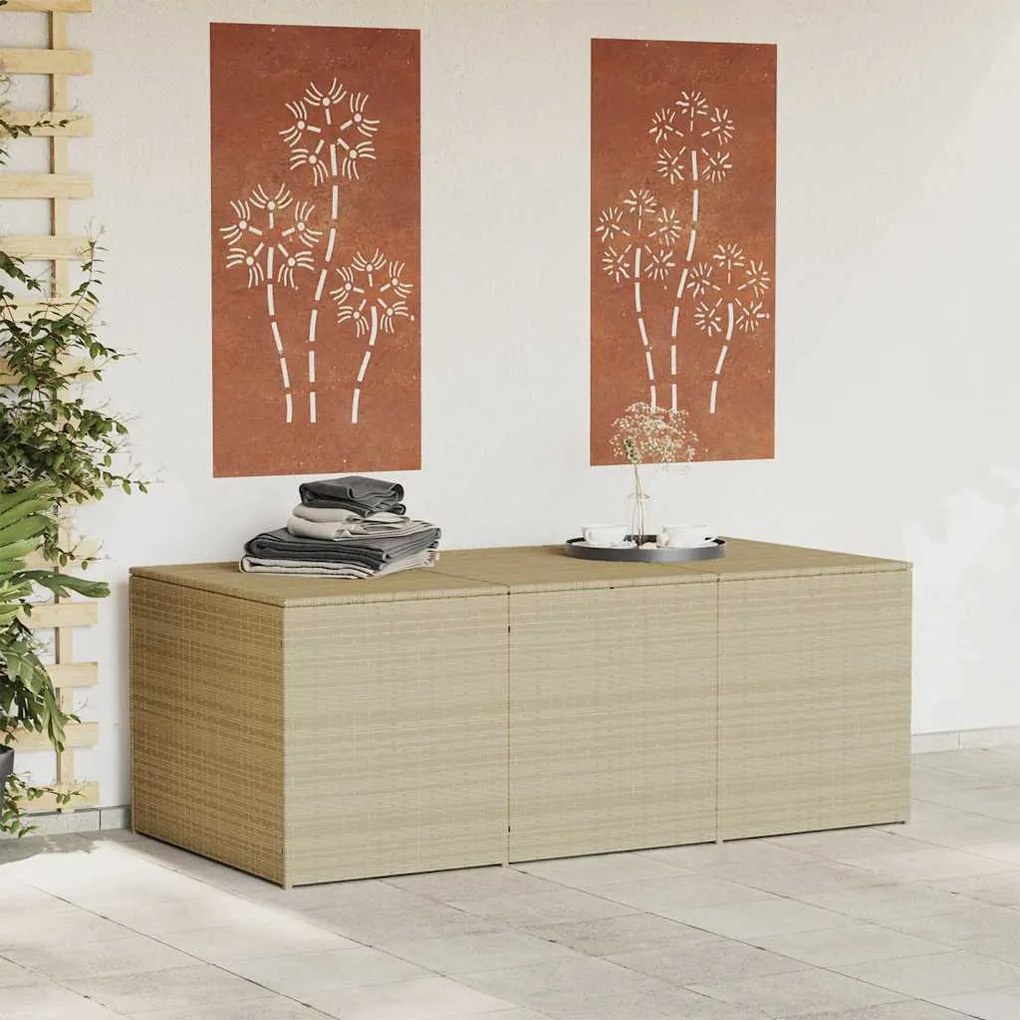 vidaXL vegyes bézs polyrattan kerti tárolóláda 984 L