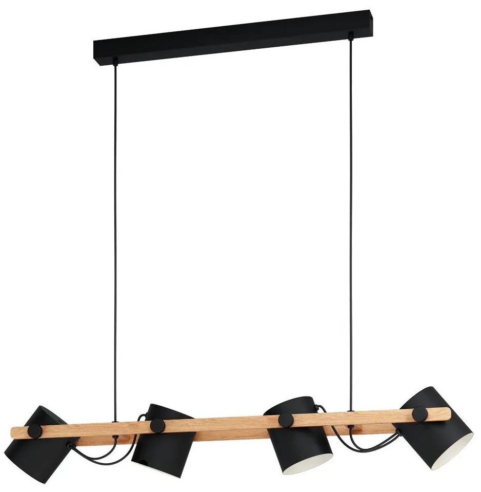 Eglo 43424 - Csillár zsinóron HORNWOOD 4xE27/28W/230V