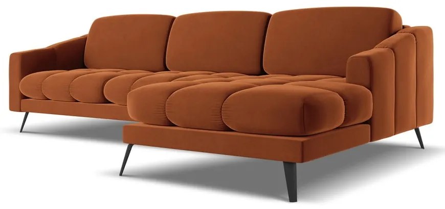 Narancssárga bársony sarokkanapé (jobb oldali) Nalu – Makamii