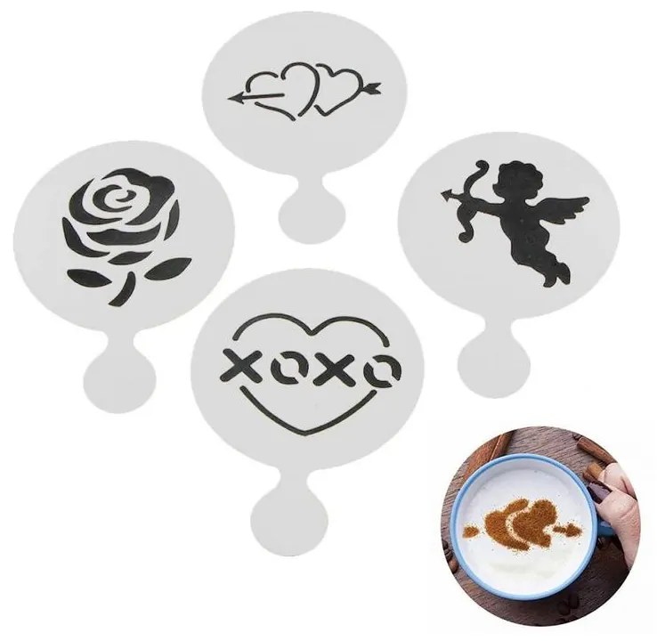 RCK Cappuccino, sütemény díszítő sablon 4 db műanyag 13042
