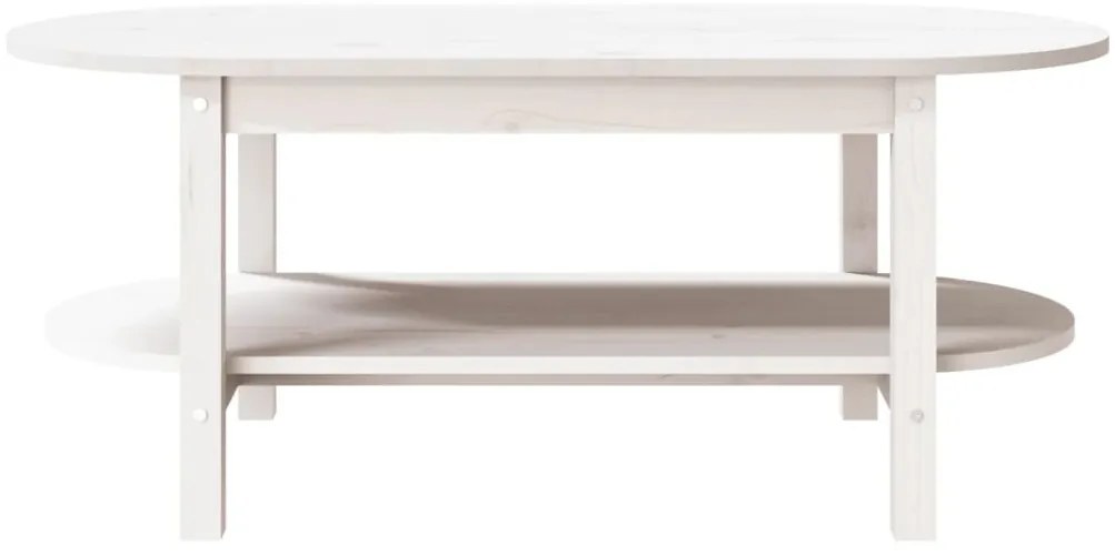 Fehér tömör fenyőfa dohányzóasztal 110 x 55 x 45 cm