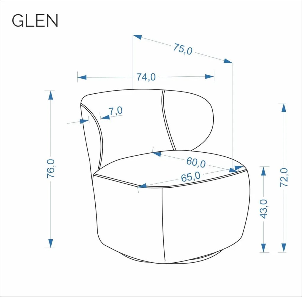 Glen 360 fokban forgatható fotel bézs