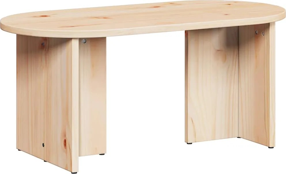 vidaXL Dohányzóasztal Természetes 80 x 39,5 x 35 cm Tömör fenyőfa