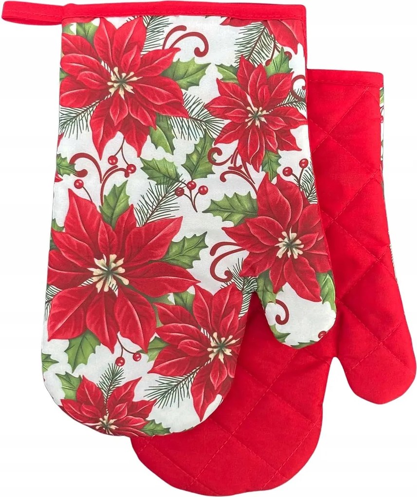 Euromat Konyhai kesztyű mágnessel Karácsonyi piros betlehemi csillag