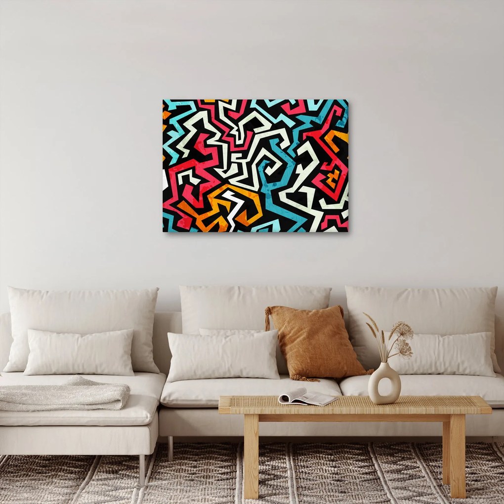 Grafikus absztrakciós kép (70x50 cm)