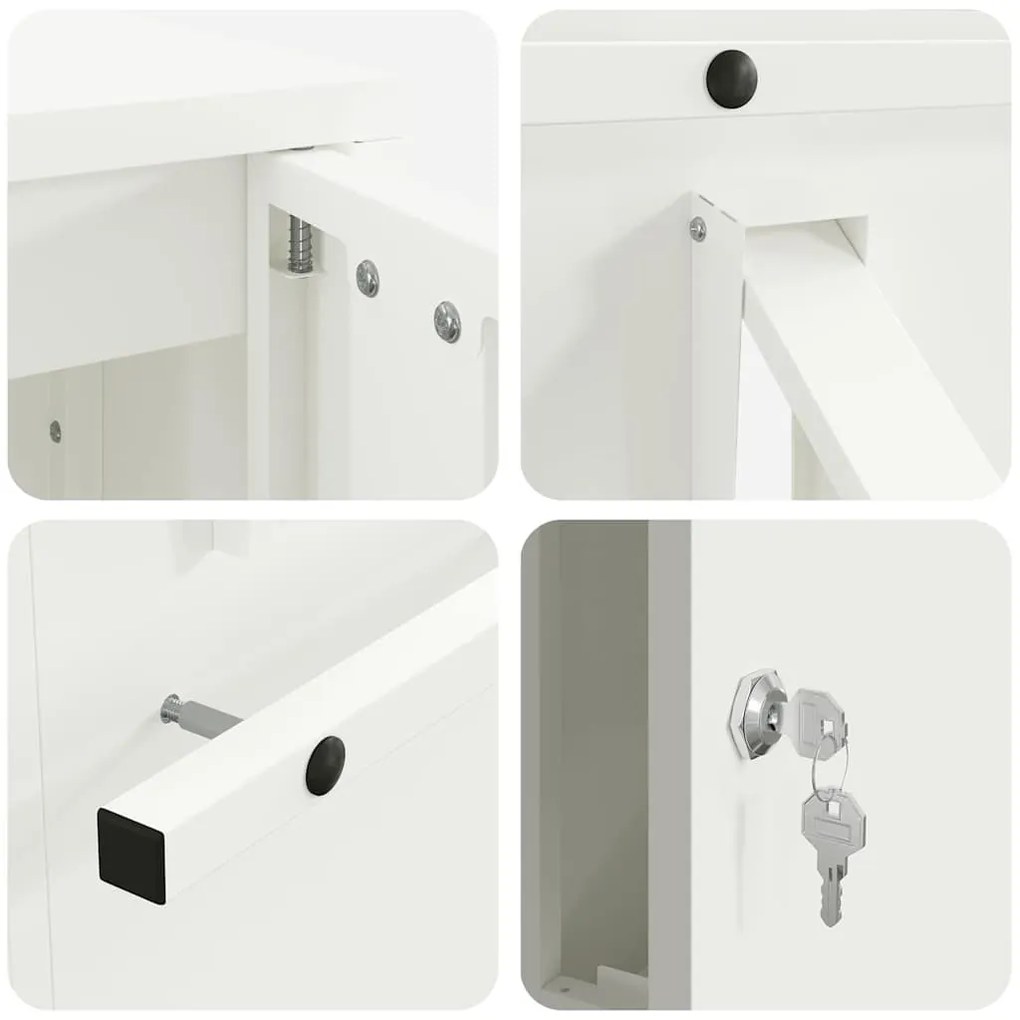 postaláda Fehér 30 x 23 x 55 cm Acél